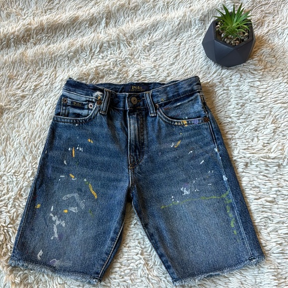 Polo Ralph Lauren Paint-Splatter Sullivan Slim Denim Short size 6 - Picture 1 of 13